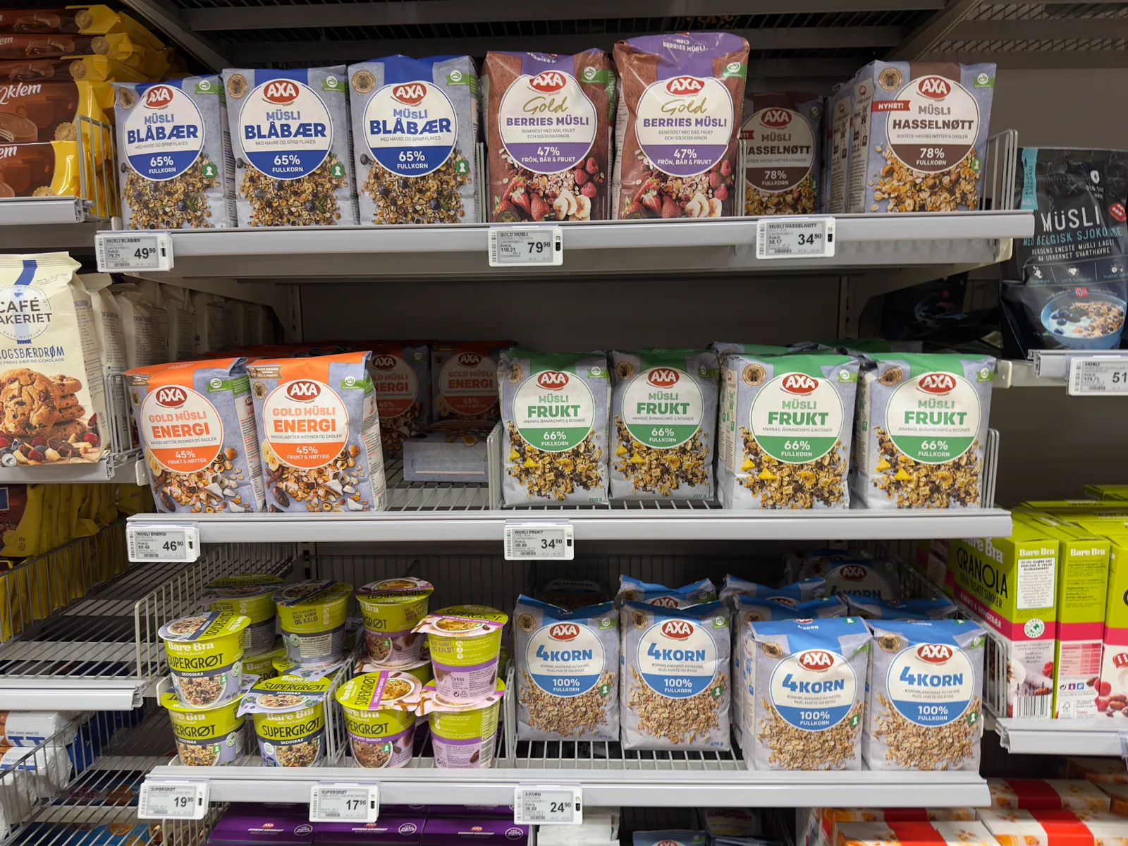 Estanterías con alimentos envasados en un comercio