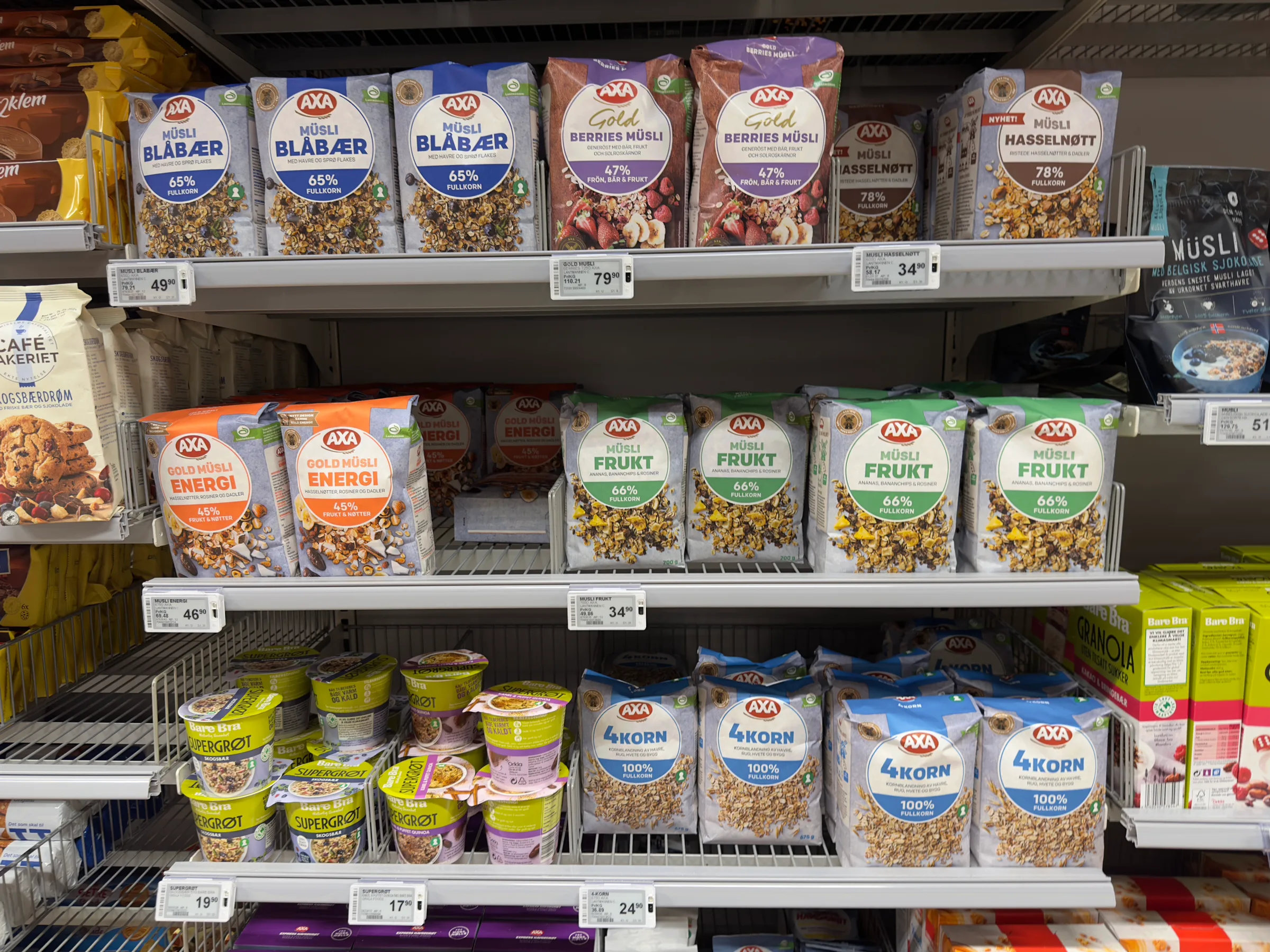 Estanterías con alimentos envasados en un comercio